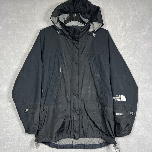 Vintage The North Face TNF Gore-Tex Parka Jacket Women’s Large Solid Black - Picture 1 of 16